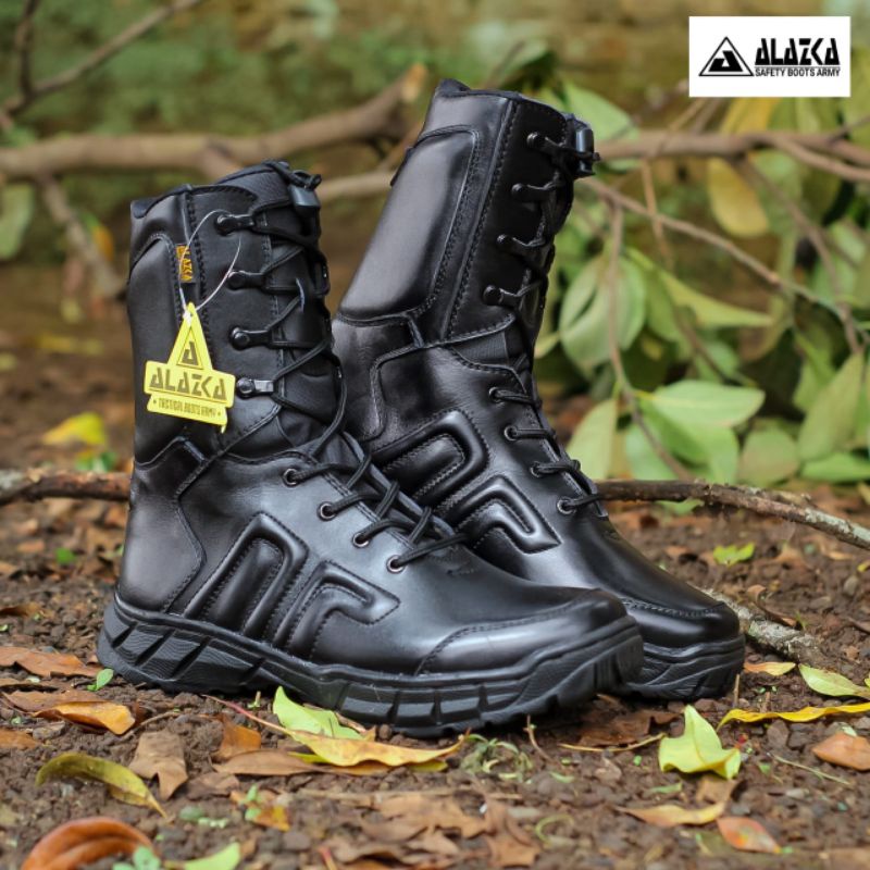 SEPATU PDL MODEL TERBARU BAHAN KULIT SAPI ASLI MERK ALAZKA SEPATU PDL DINAS LAPANGAN TNI POLRI SECURITY SATPAM SEPATU BOOTS PRIA DAN WANITA