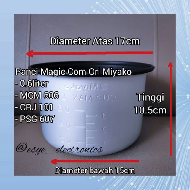 ORIGINAL PANCI MIYAKO MAGIC COM TINGGI 10.5CM 0.6 L MCM 606 PSG 607 CRJ 101 PANCI TEFLON MIYAKO ORI PANCI RICE COOKER PANCI MAGIC COM PANCI MAGIC JAR MIYAKO PANCI PENANAK NASI MIYAKO KECIL 0.6 LITER 0,6LITER MAGICCOM MIYAKO PANCI TEFLON ORIGINAL