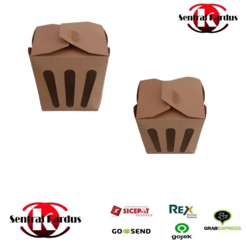 

( ISI 10 PCS ) food Pail Paper Rice Box Stik Lunch Box Kertas Dus Makanan Takeaway Kraft Laminasi Grosir-centralkardus