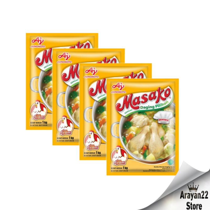 

Masako Ayam Kemasan 1kg isi 4pcs