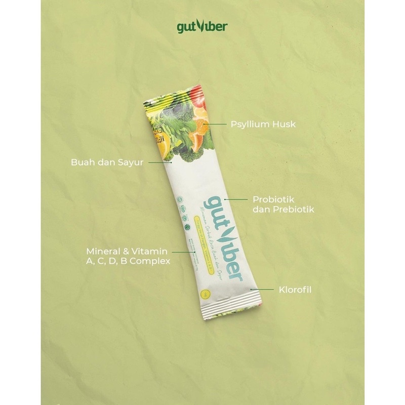 GutViber Fiber drink 100% Original minuman serat detox rasa sayur buah isi 12 sachet box fiberdrink minuman pelangsing slimming drink langsing gut viber gutviber BPOM detox tea teh minuman diet