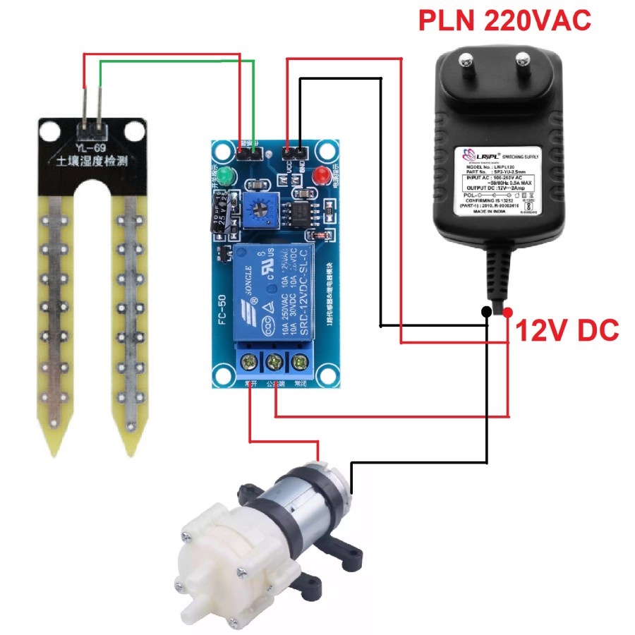 Modul Soil Moisture Relay DC 12V Control Board Saklar Irigasi Otomatis