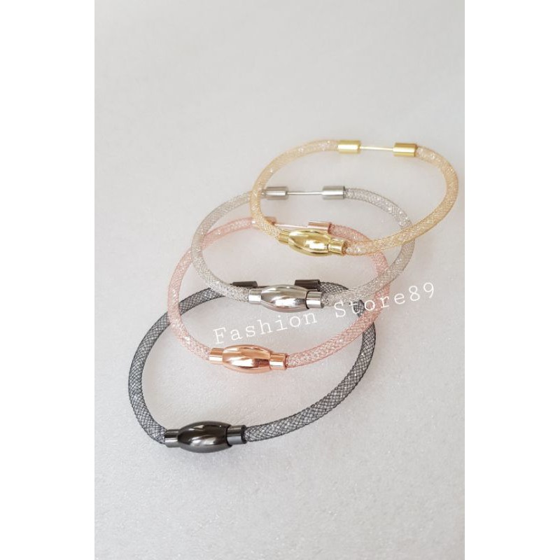 Gelang Gliter import bukaan 2 sisi elastis gelang gliter fashion import gelang charm