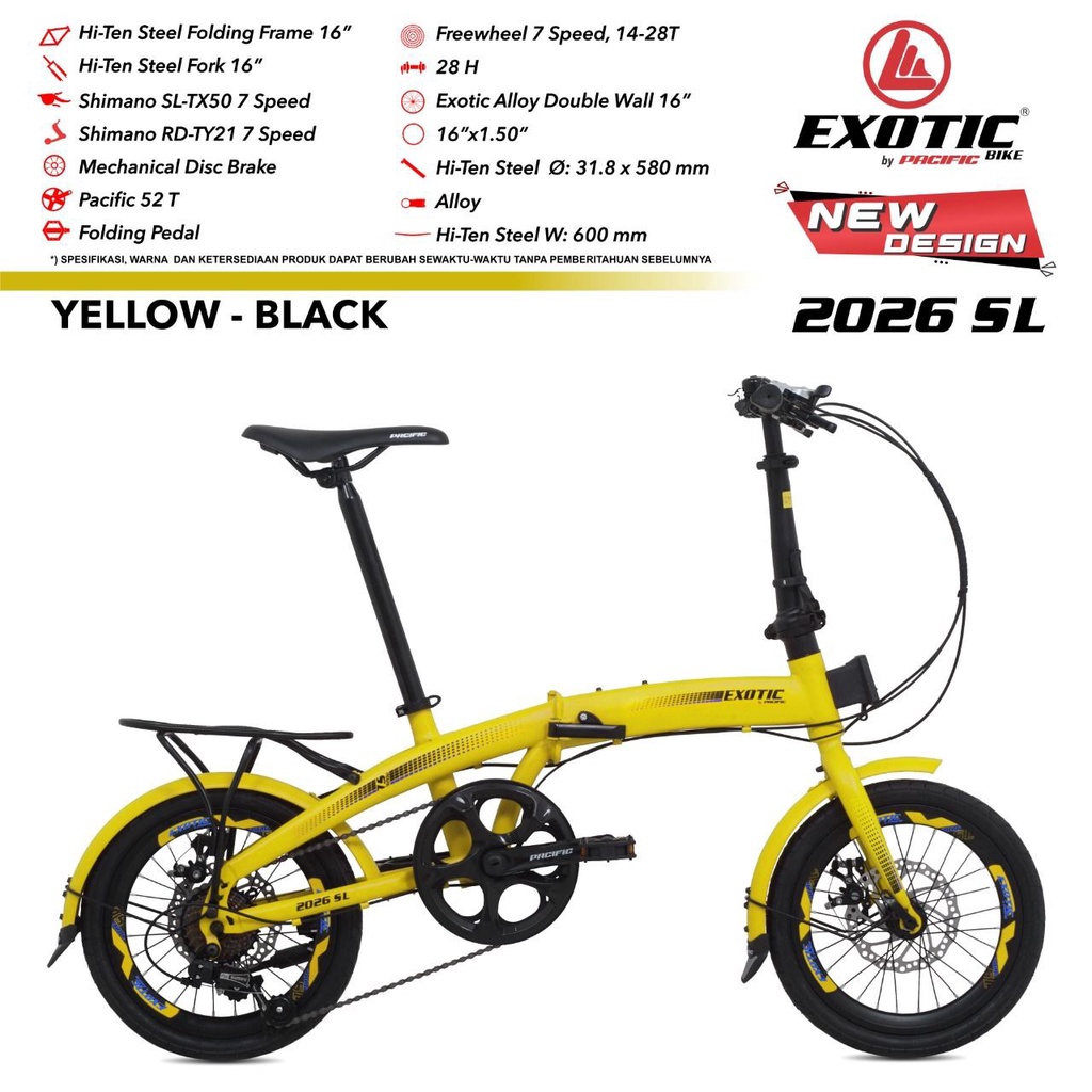 Sepeda Lipat 16" Exotic ET-2026 SL