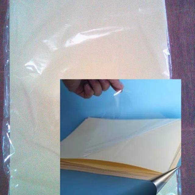 

Plastik laminasi pelapis tahan air sticker transparant A4++