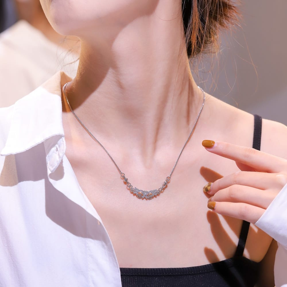 Kalung Wanita Korea Lapis Emas Anti Karat Kalung Titanium Wanita Panjang Kalung Aksesoris Fashion