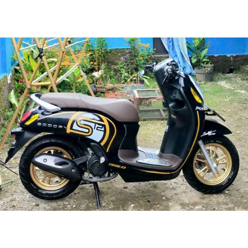 Striping S12 Thailand Scoopy new 2021 transparan / non transparan body putih