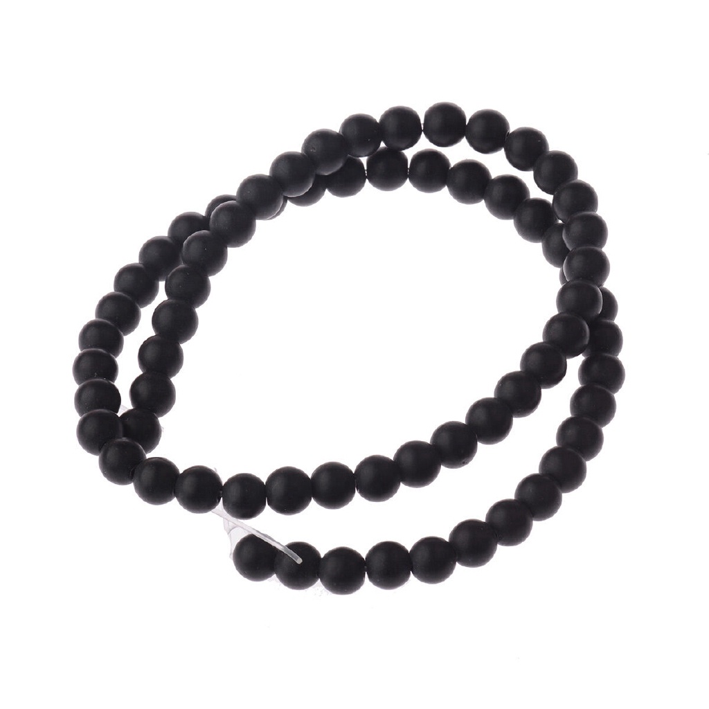 Matte Black Beads Loose Glass Stone Beads Dull Polish Onyx 4/6/810Mm