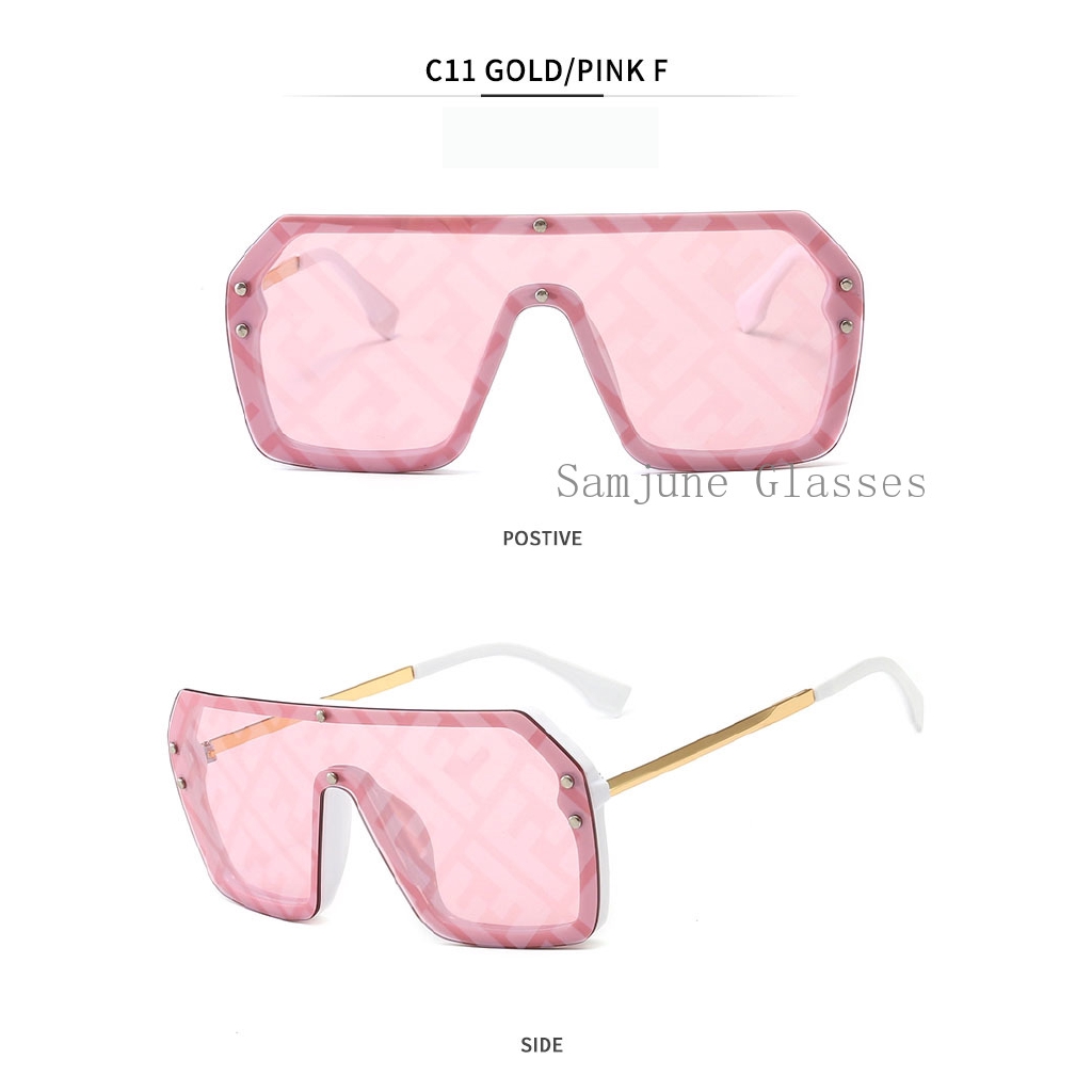 2022 Kacamata Hitam Wanita Model Frame Setengah Oversize Untuk Musim Panas / Outdoor