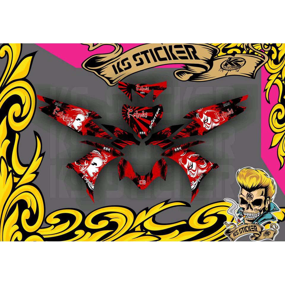 Custom Stiker Decal Jupiter Mx 135 Black Kabuki