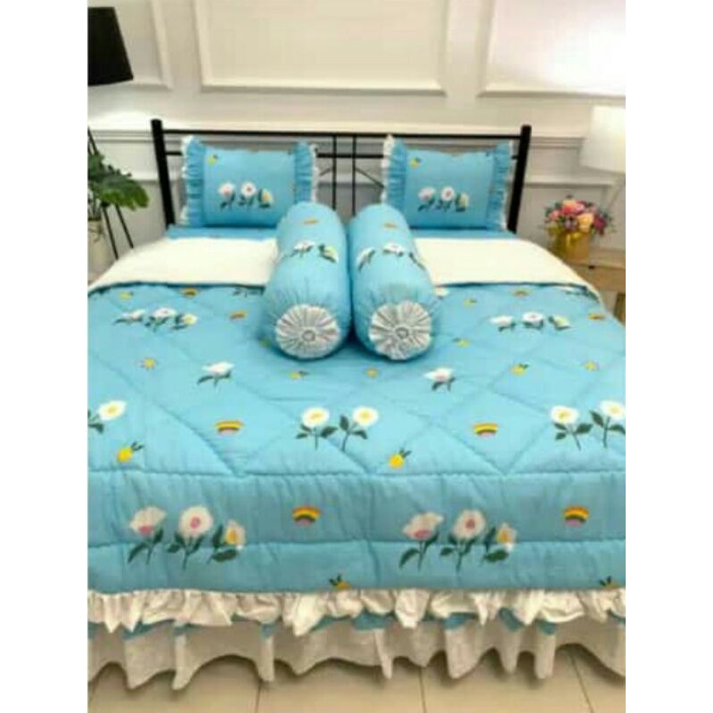 Sprei rumbai set bedcover ukuran 100x200-200x200