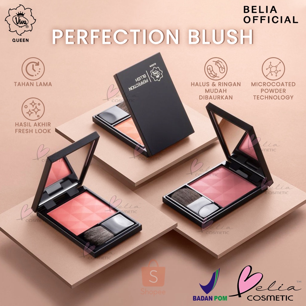 ❤ BELIA ❤ VIVA QUEEN Perfection Blush | Blush On | Perona Wajah Pipi | Natural Powder Blush | BPOM