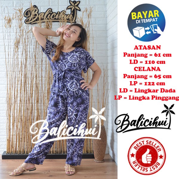 Balicihui Setelan Panjang Bali Piyama Tidur Bali FIT to XL Baju Tidur Baju Santai Rumahan