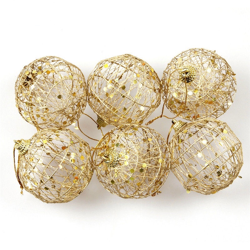 6 PCsChristmas Ball Ornaments for Garden ，Xmas， Yard，Party ， Wedding