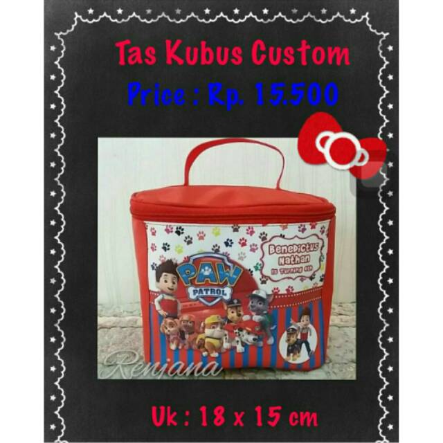 Souvenir Ultah Anak Tas Kubus Custom