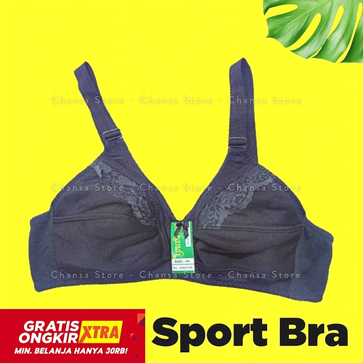 [COD] Sport Bra Cup Besar / BH Wanita size 44 Tanpa Kawat & Busa  - Chansa Store