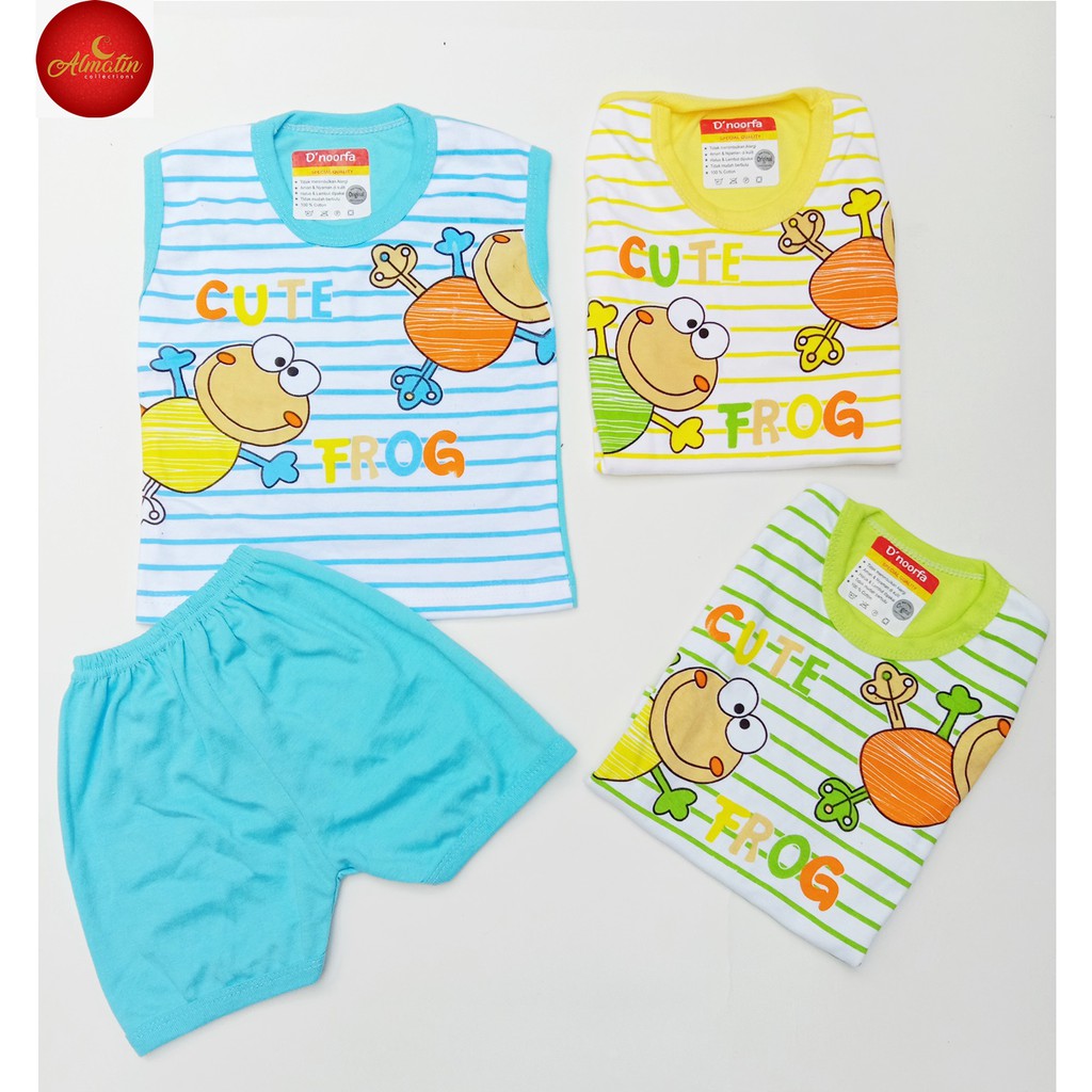 Baju Bayi Oblong Kutung / 3 Stel Setelan Baju Bayi Lengan Kutung / Setelan Baju Kutung Bayi D'noorfa