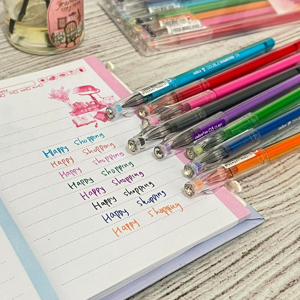 Colour Pen 1 Box Lengkap isi 8 Pcs Warna CS-821A Unik Kualitas Terbaik / Pulpen Warna-Warni 1 Paket Komplit Alat tulis Stationary Fancy Harga Termurah bisa COD