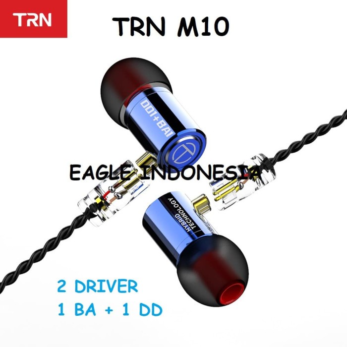 TRN M10 1BA+1DD Hybrid HIFI IEM Earbuds Detachable Cable