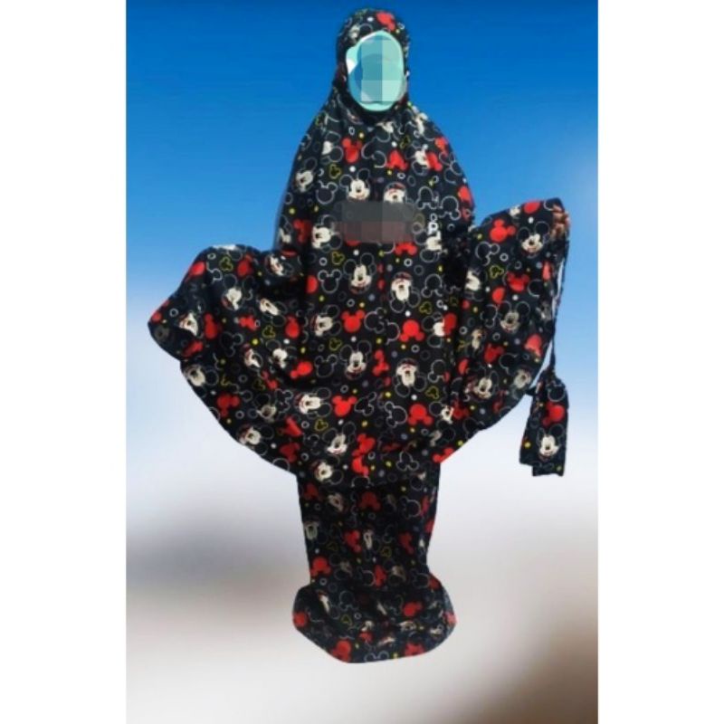 COD MUKENA DEWASA JUMBO MOTIF MICKEY HITAM TERLARIS DAN TERMURAH