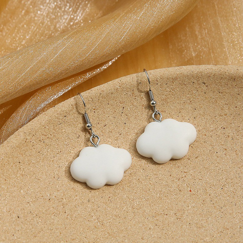 Cute White Cloud Stud Earrings Delicate Clouds For Women Girls Ear Jewelry Gift Wholesale Gifts|Drop Earrings