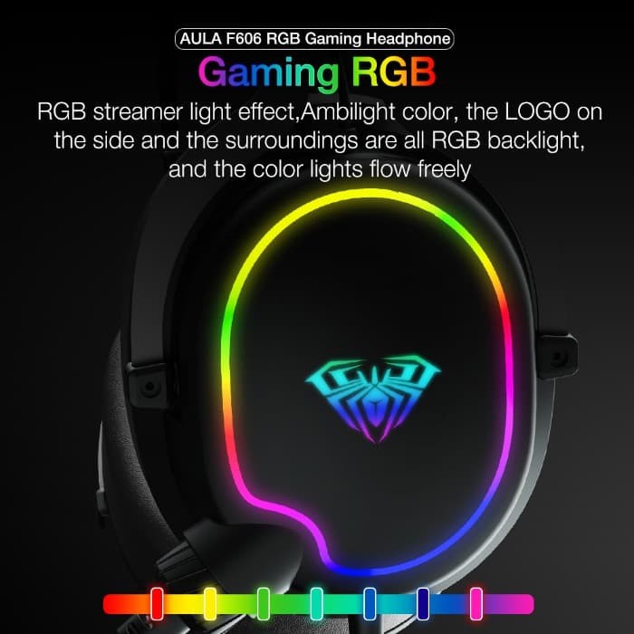 Headset Gaming LED AULA F606 – RGB Running