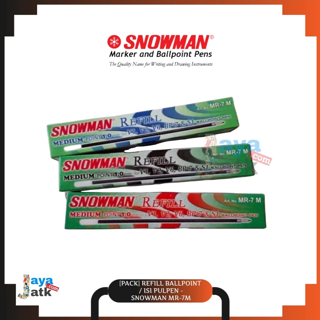 

(PACK) Refill Ballpoint / Isi Pulpen Pena - Snowman MR-7F / MR-7M