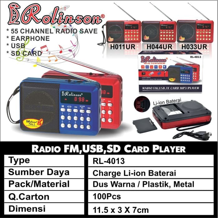 Rolinson RL-4013 Speaker Radio FM Portable