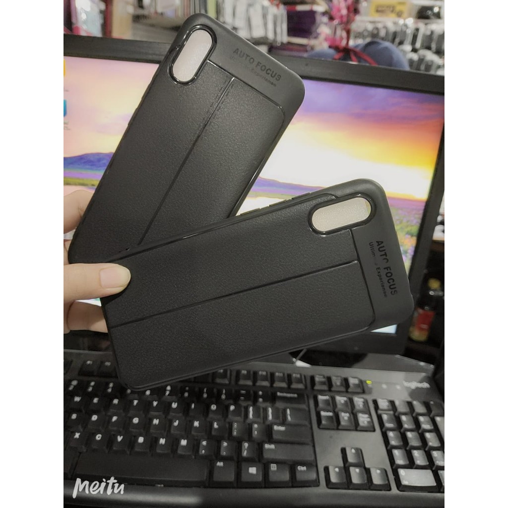 Auto Fokus Redmi 9A 6.53 inchi Leather Soft Case REDMI 9A AUTOFOCUS Motif Kulit Jeruk