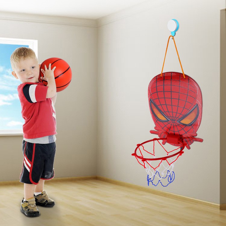 Mainan Papan Bola Basket Motif Spiderman Untuk Indoor / Outdoor Anak