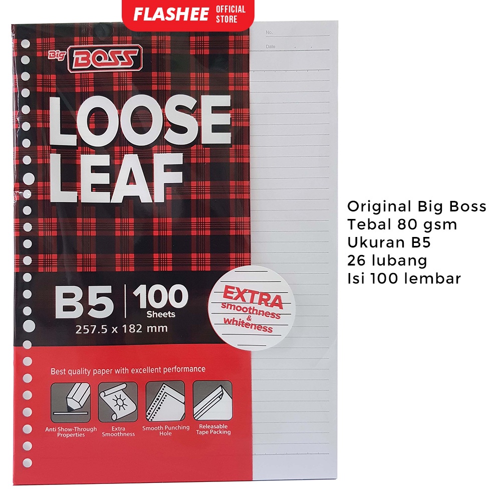 

Flashee Kertas Binder B5 Garis Loose Leaf Garis Kertas File Note Garis Isi Binder B5 100 Lembar