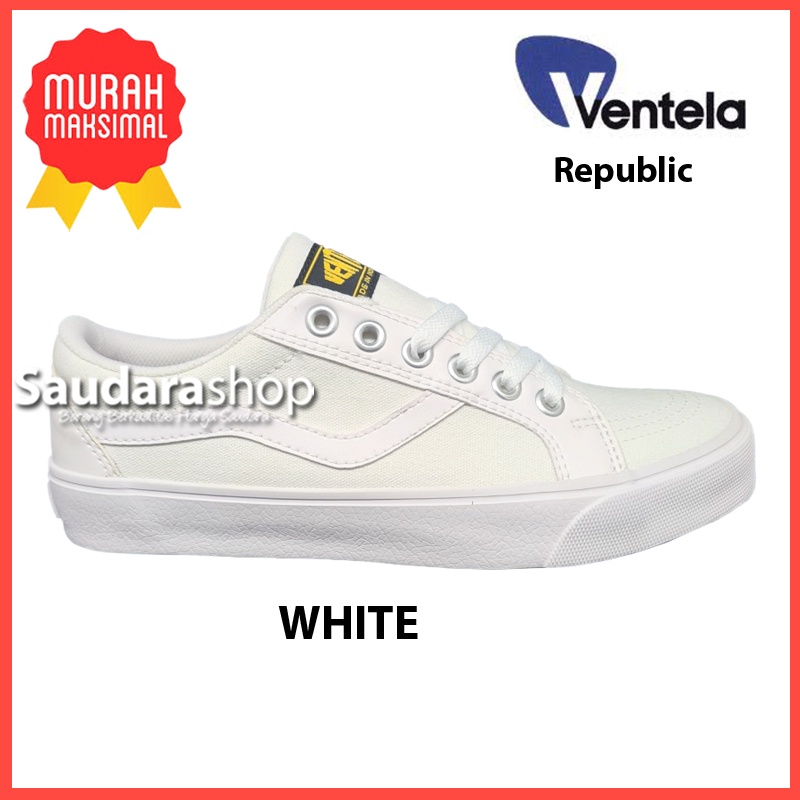 Ventela Republic White LC / Sepatu Ventela Republic Putih Low
