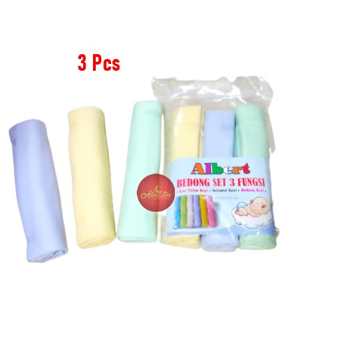 3PCS BEDONG BAYI POLOS RAINBOW, UKURAN JUMBO 90X110CM