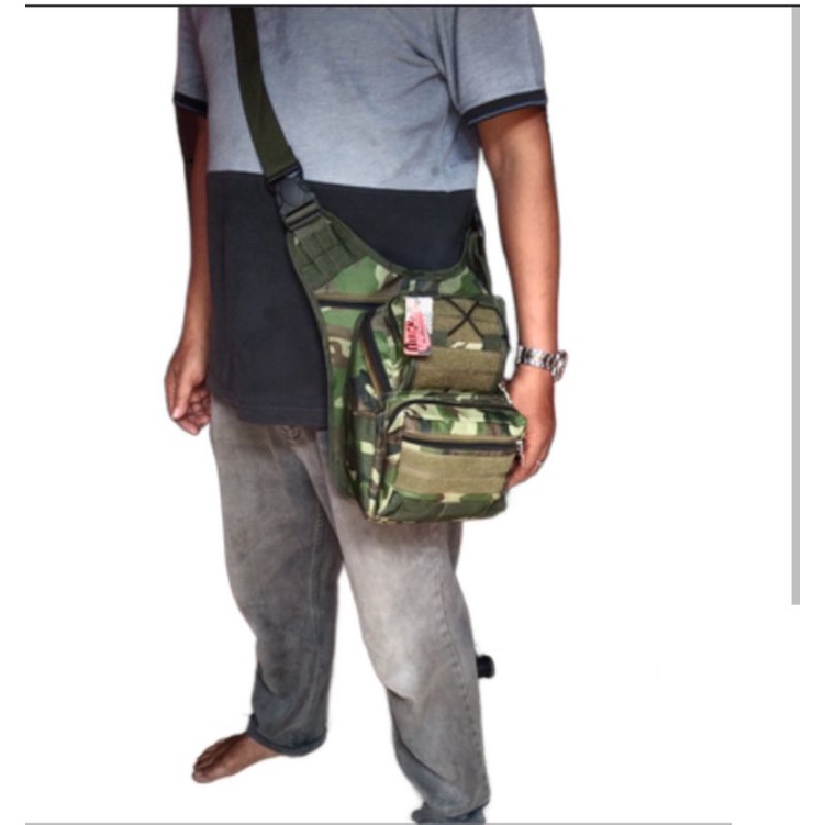 Tas Pria Tactical Military Loreng ARMY Jumbo Tas Selempang Pinggang Paha Militer