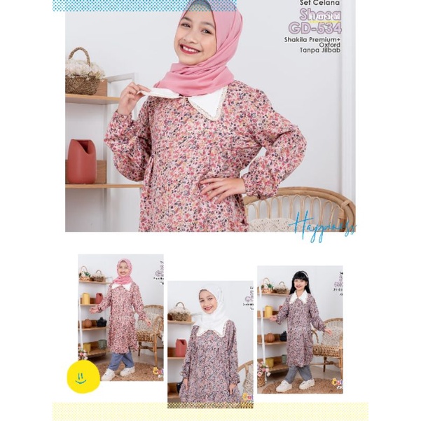 Set Celana Shesa by Cutetrik/ Tunik anak perempuan/ Setelan Tunik Anak Tanpa Jilbab