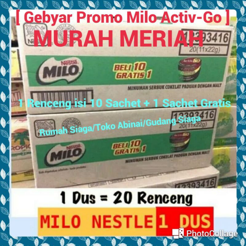 

Milo Activ Go 22gr x 1 karton isi 20 Renceng