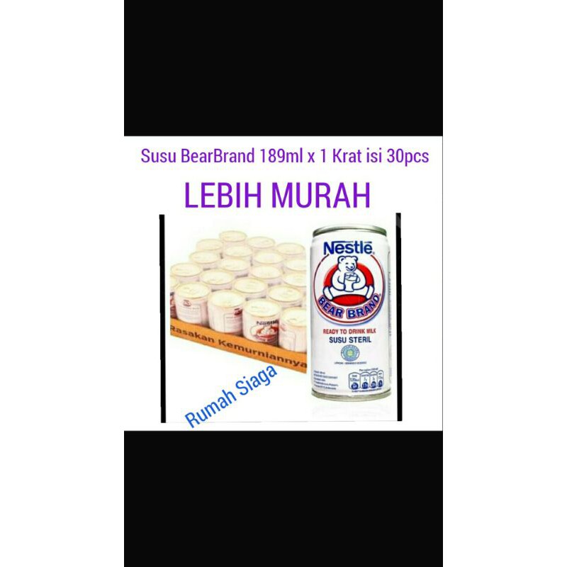 

Susu Steril BearBrand 189ml / bear brand / susu beruang / susu viral / anti covid / susu murni bearbeand x 1 Krat isi 30pcs