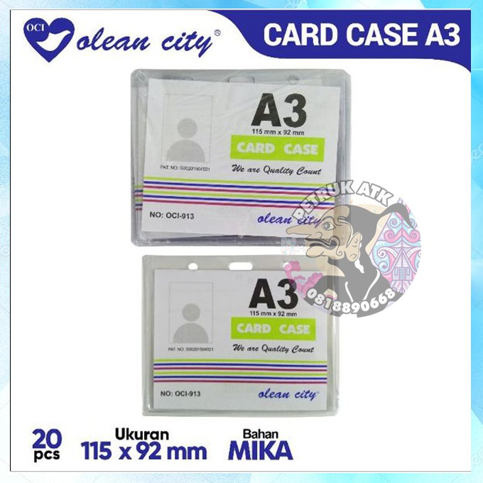 

[PAK] TOP LOADER ID CARD NAME TAG / CARD CASE OCI / PLASTIK ID CARD A3 OLEAN CITY (20 LEMBAR)*