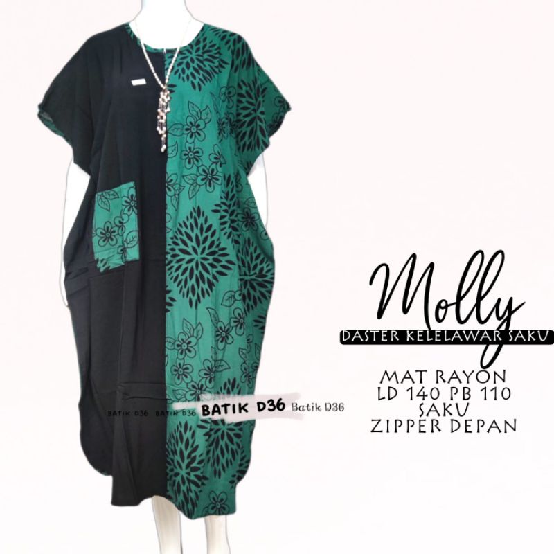 Homedress Molly Busui Friendly Homey dress Casual Rayon Premium Kelelawar Lowo Kalong Saku Depan Kantong