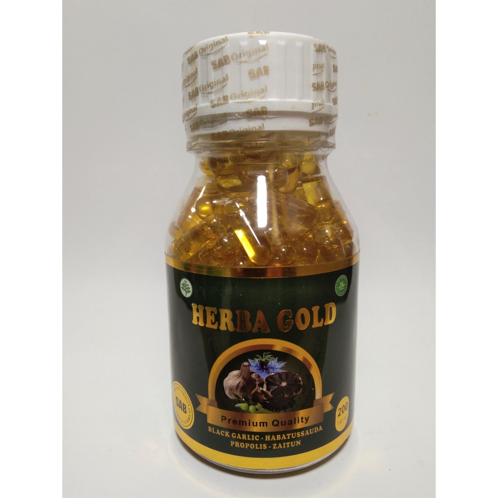 Herba Gold | Habbasy Garlic | Habbatussauda + Black Garlic Oil + Olive Oil + Propolis 200 kapsul