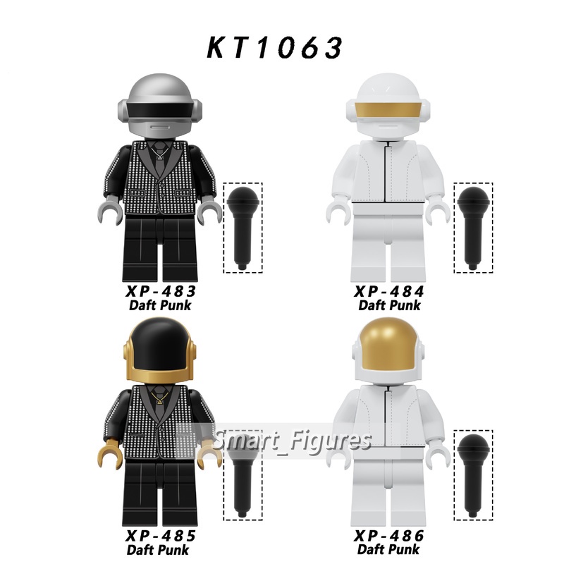 Mainan Balok Bangunan Mini Figure Daft Punk Prancis Band Musik Menari KT1063 Untuk Koleksi Hadiah