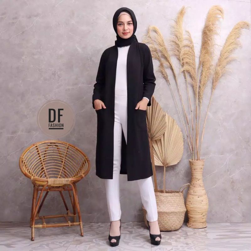 OUTER Tunik Wanita Motif Polos 1 Warna Kusus Hitam