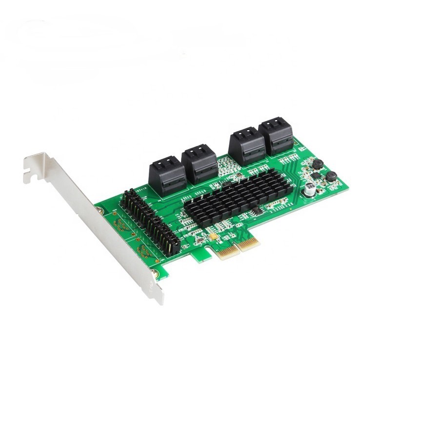 Pci-e card x1 sata 3.0 8 port 6Gbps adapter 88SE9215 - Pci express expansion sata3 III 7 pin 8 slot