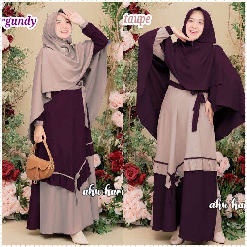 READY YUNISA SET SYAR'I AKU KARISSA ORI//GAMIS BEST SELLER WARNA BARU-1