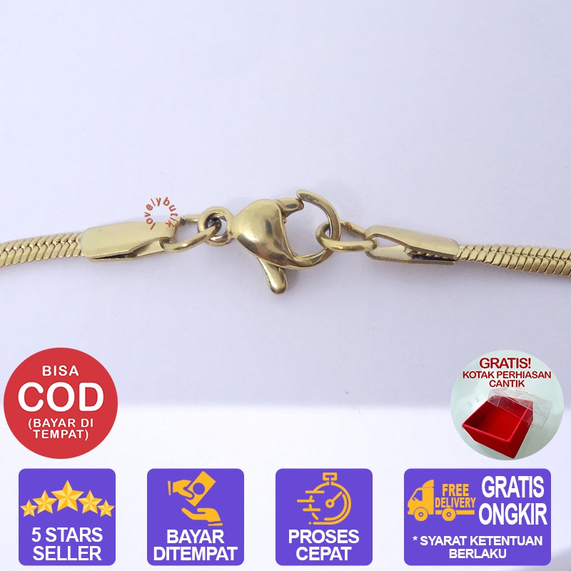 Lovelybutik Honey Kalung Huruf Titanium Anti Karat Inisial K Uk 45 cm BONUS KOTAK PERHIASAN