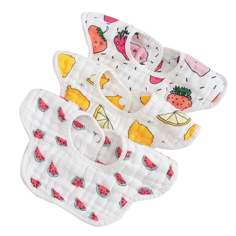 Leleoncare Baby Bibs Cotton Halus Celemek Makan Minum MPASI Bayi Bib Tadah Air Liur Muslin