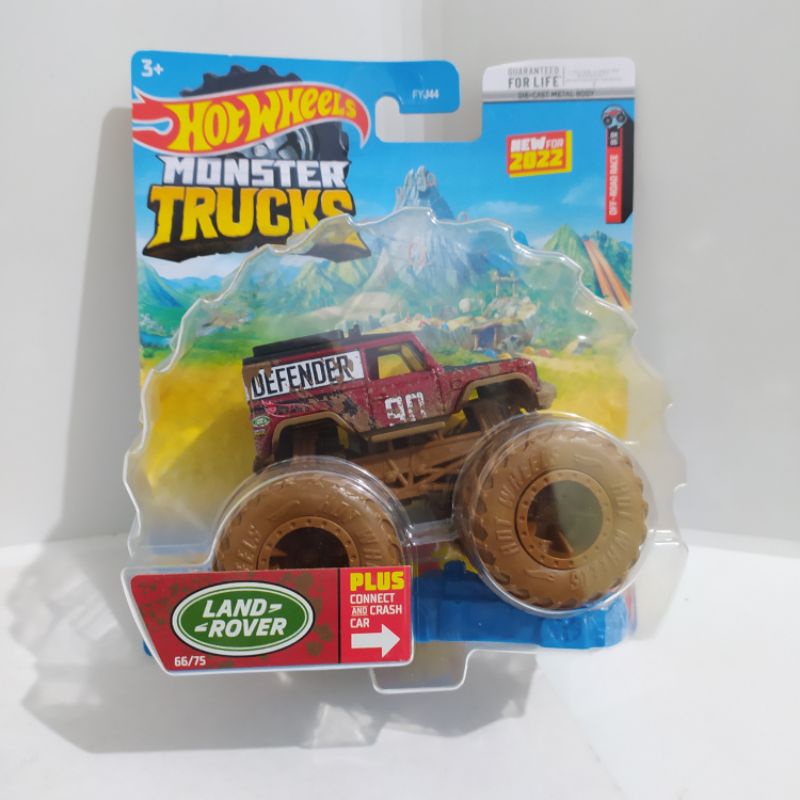 diecast hotwheels monster truck land rover defender 90 mud