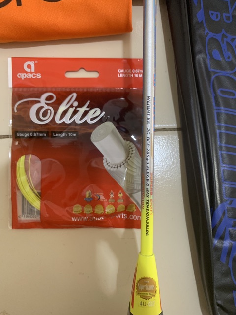 Raket Badminton Apacs Super Series Gp Gold Max 38 Lbs Free Tas Senar Kaos Grip Komplit