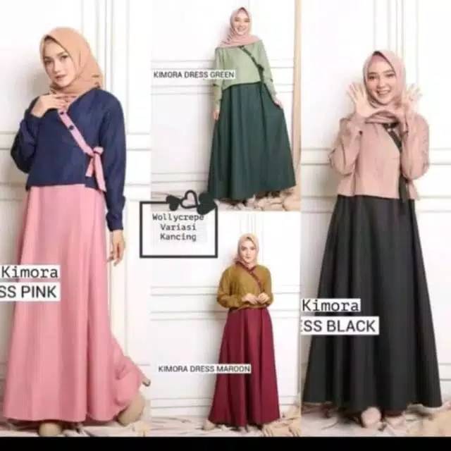 Hanura maxy baju gamis pakaian wanita dress fashion muslim