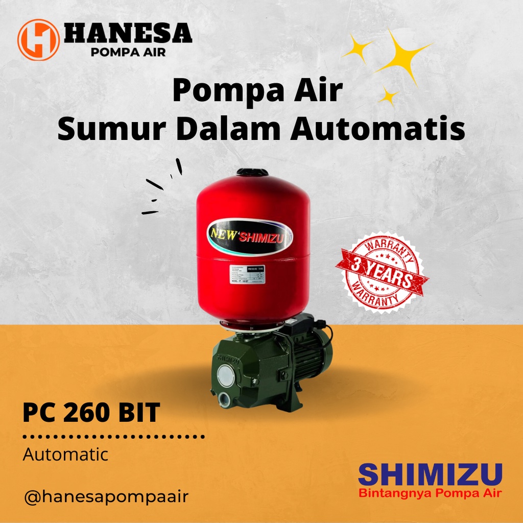 Shimizu PC 260 BIT Pompa Air Sumur Dalam Otomatis